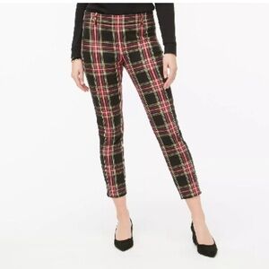 J. Crew Black Red Plaid Straight-Leg Pants